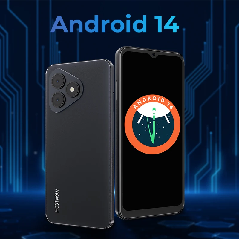 هاتف ذكي HOTWAV Note 15 Pro رفيع للغاية بشاشة 6.6 بوصة HD + شاشة أندرويد 14 5160 مللي أمبير في الساعة هاتف محمول 12(4+8)GB + 128GB 13MP هاتف محمول