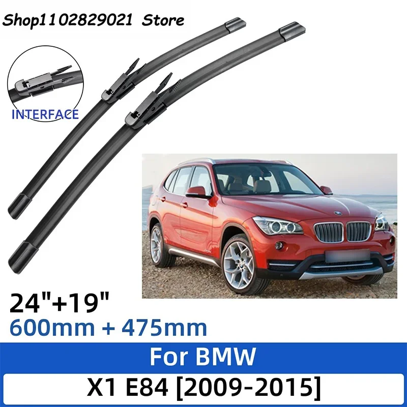 

2PCS For BMW X1 E84 2009-2015 24"+19"Front Rear Wiper Blades Windshield Windscreen Window Cutter Accessories 2013 2014 2015