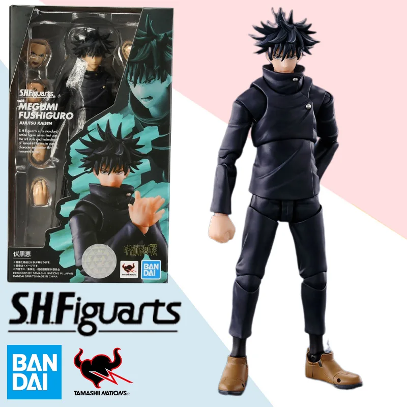 

Original Bandai Anime Action Figure Jujutsu Kaisen SHFiguarts Fushiguro Megumi Finished Model Kit Collection Toy Gift for Kids