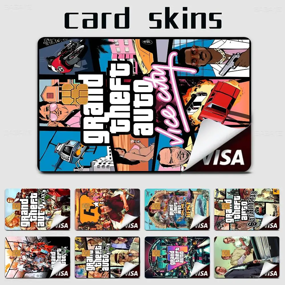 GTA 5 Grand Theft Auto Anmie غطاء جلدي لبطاقة الائتمان وبطاقة الخصم الأمامية #1