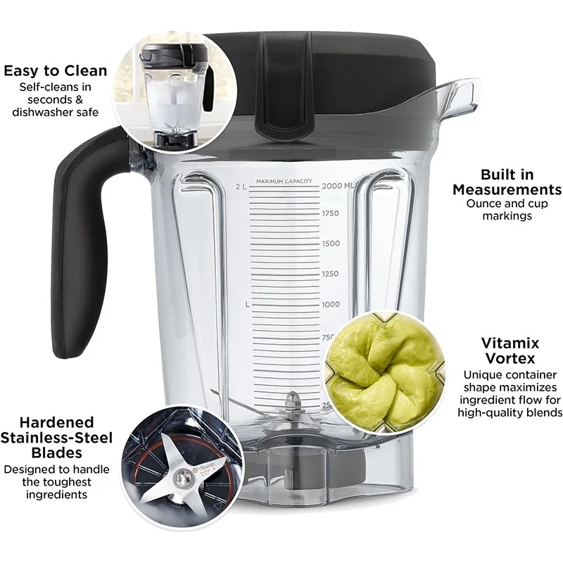 Obrázek 5: 2L mixér pohár 64oz low-profile pro vitamix 750 780 E320 E310 5200 5000 6300 7500 vm0100 vm0101vm 0102 vm0103 vm0197 náhrada