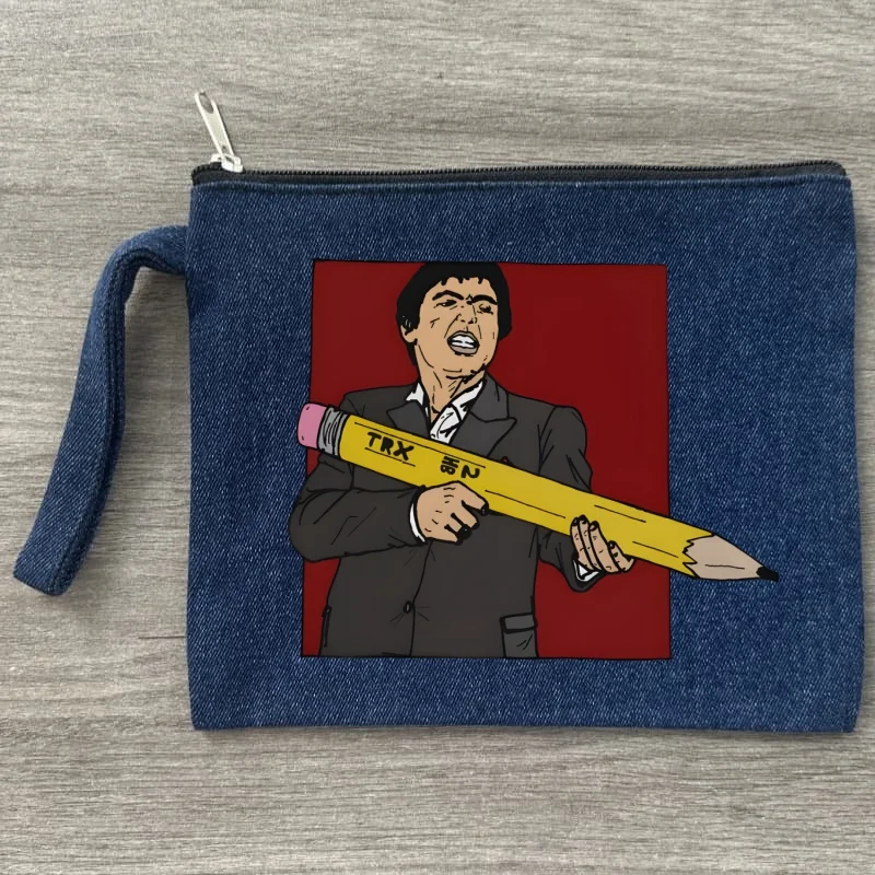 

Who Do I Trust Me Every Dog Has His Day Canvas Pouch Slogan Canvas Bag Funny Denim Cosmetic Zipped Pencil Case Snack Bag Luxury