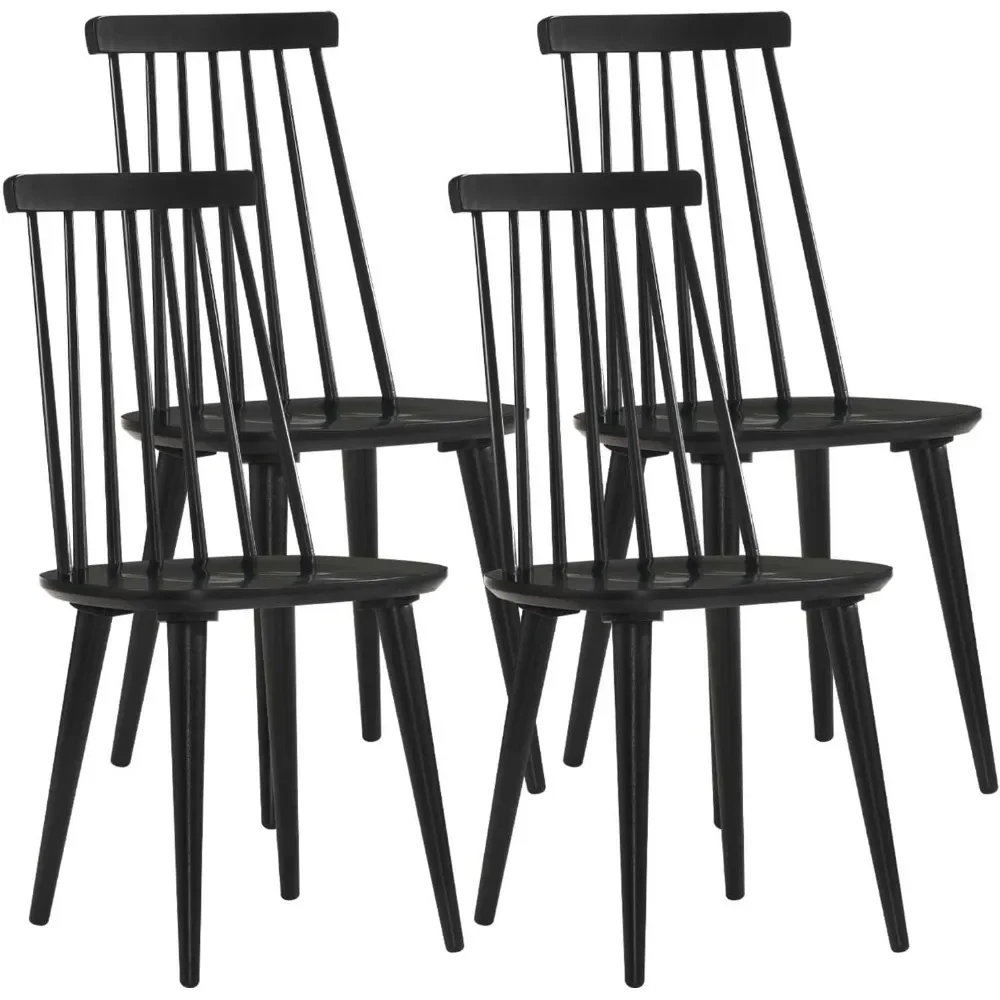 

Dining Chairs Set of 4 Wood Dining Room Chair Black Spindle Side Kitchen Room Country Farmhouse Chairs Black