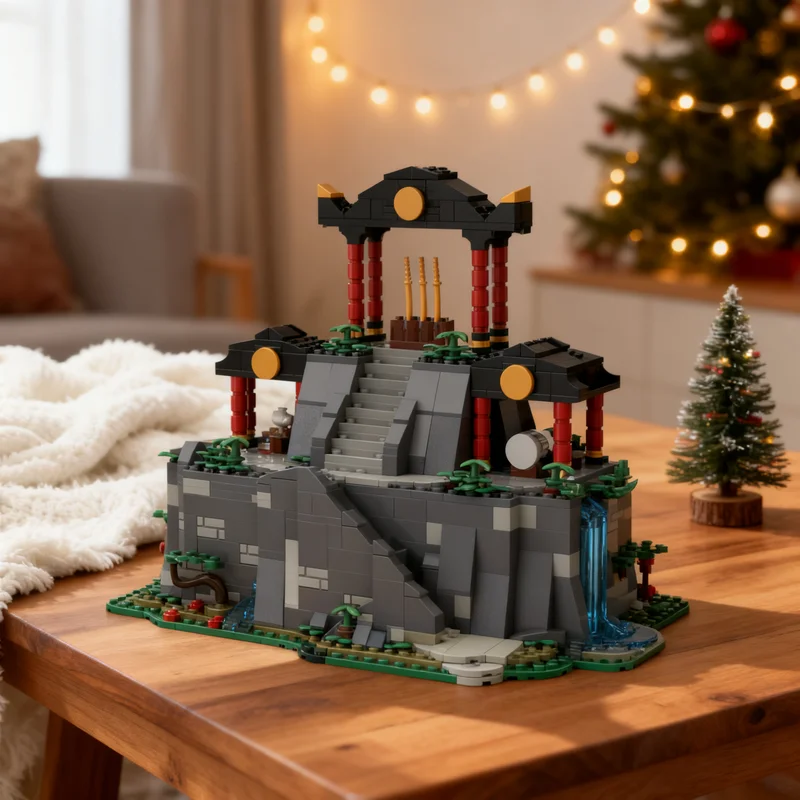 1119pcs MOC Le Temple Sacré De La Jungle Ninjia Model Building Blocks Architecture Creative Education Collection Art Birthday