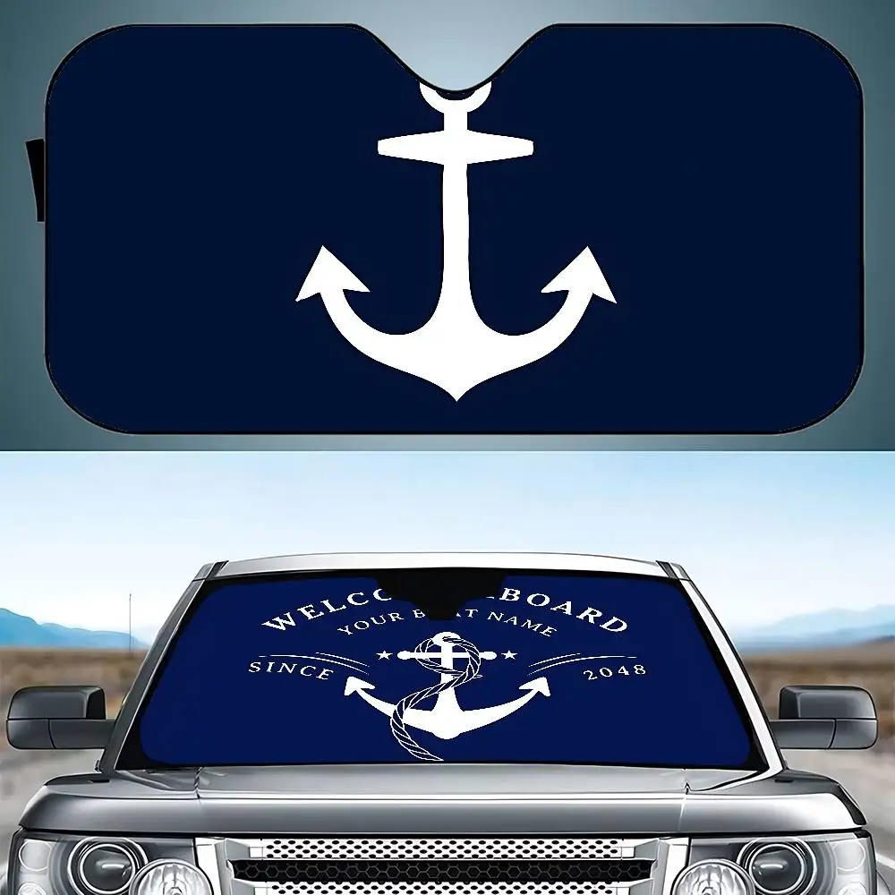 Wellcome A-Aboaro Boat Name Stylish And Trendy Windshield Sunshade, Car Windshield Cover Car Sunshade Curtain Car Sun Protection