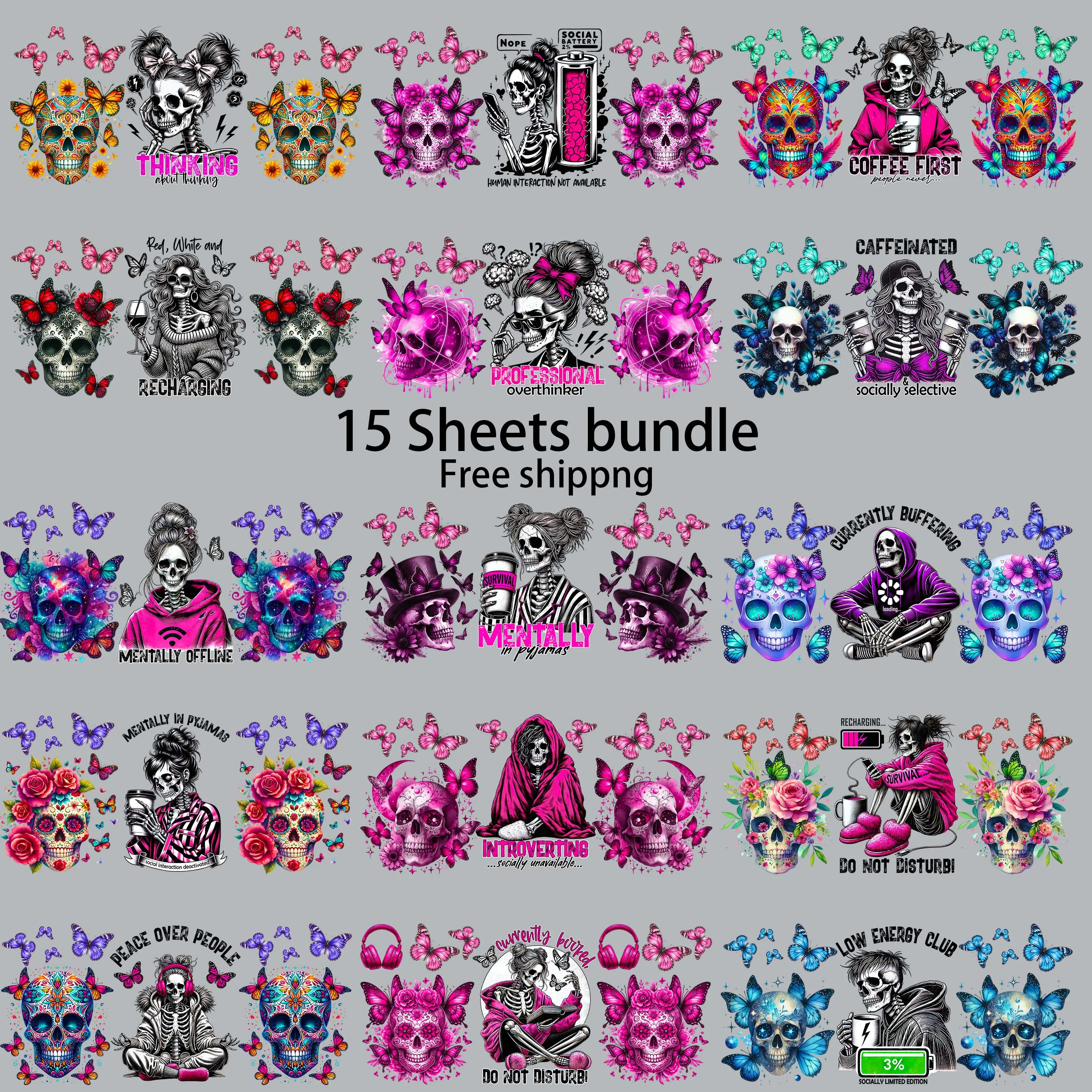 15pcs Funny Quotes Affirmative 16oz UV DTF Sticker Waterproof DIY Decals 3D transfers uvdtf tumbler stickers uv dtf cup wrap