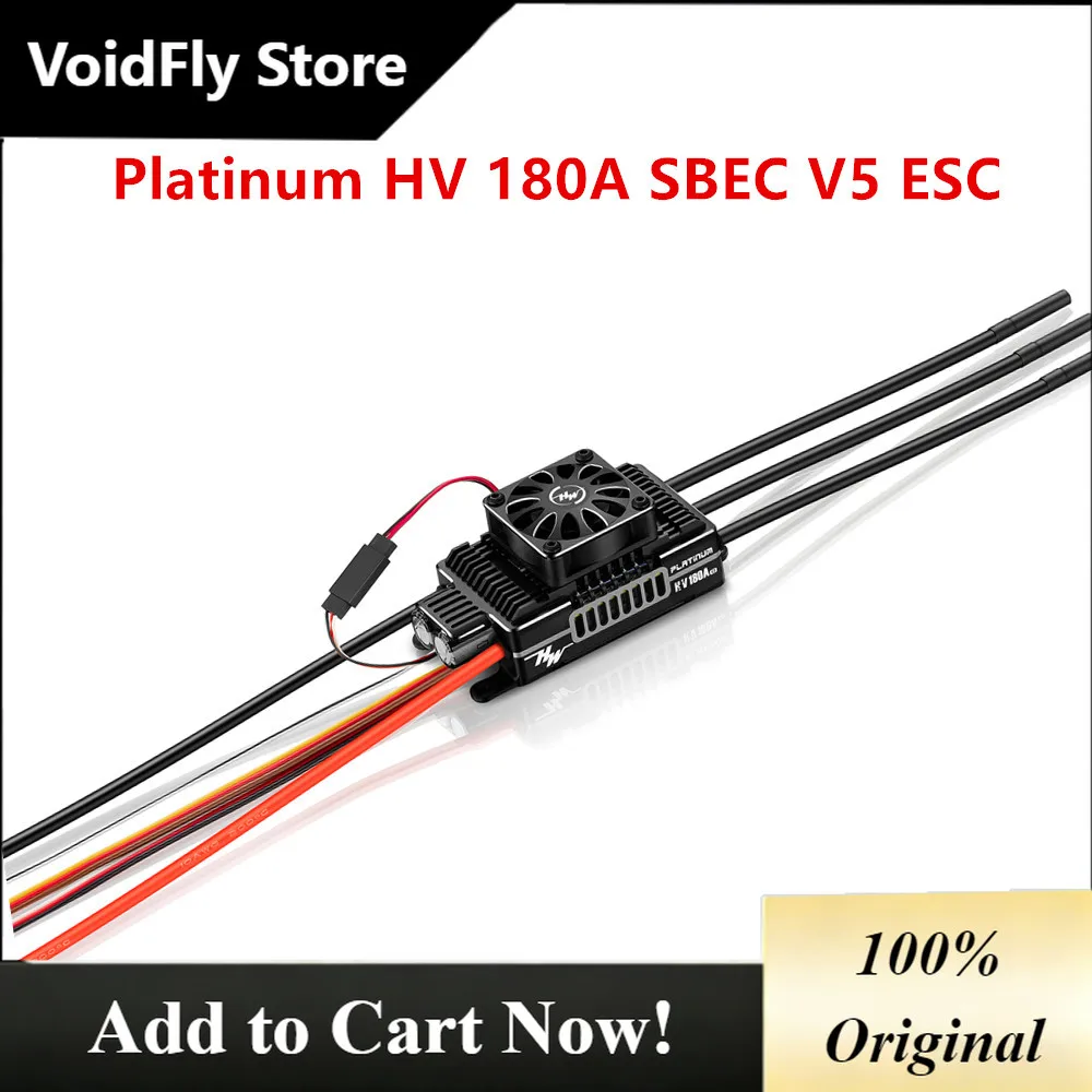 VoidFly Hobbywing Platinum HV 180A SBEC V5 Brushless ESC 6-14S For 550-700 class electric RC Helicopter / fixed-wing