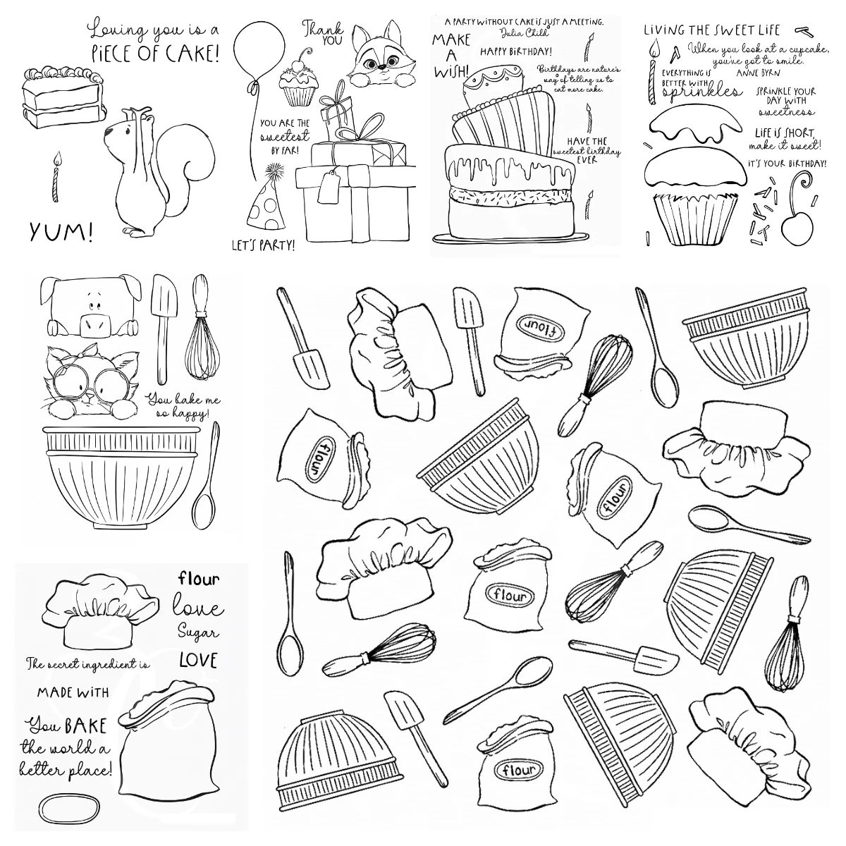 

Sweet Life Bake Me Happy Transparent Clear Stamps Silicone Seals for DIY Scrapbooking Photo Album Card Making Craft