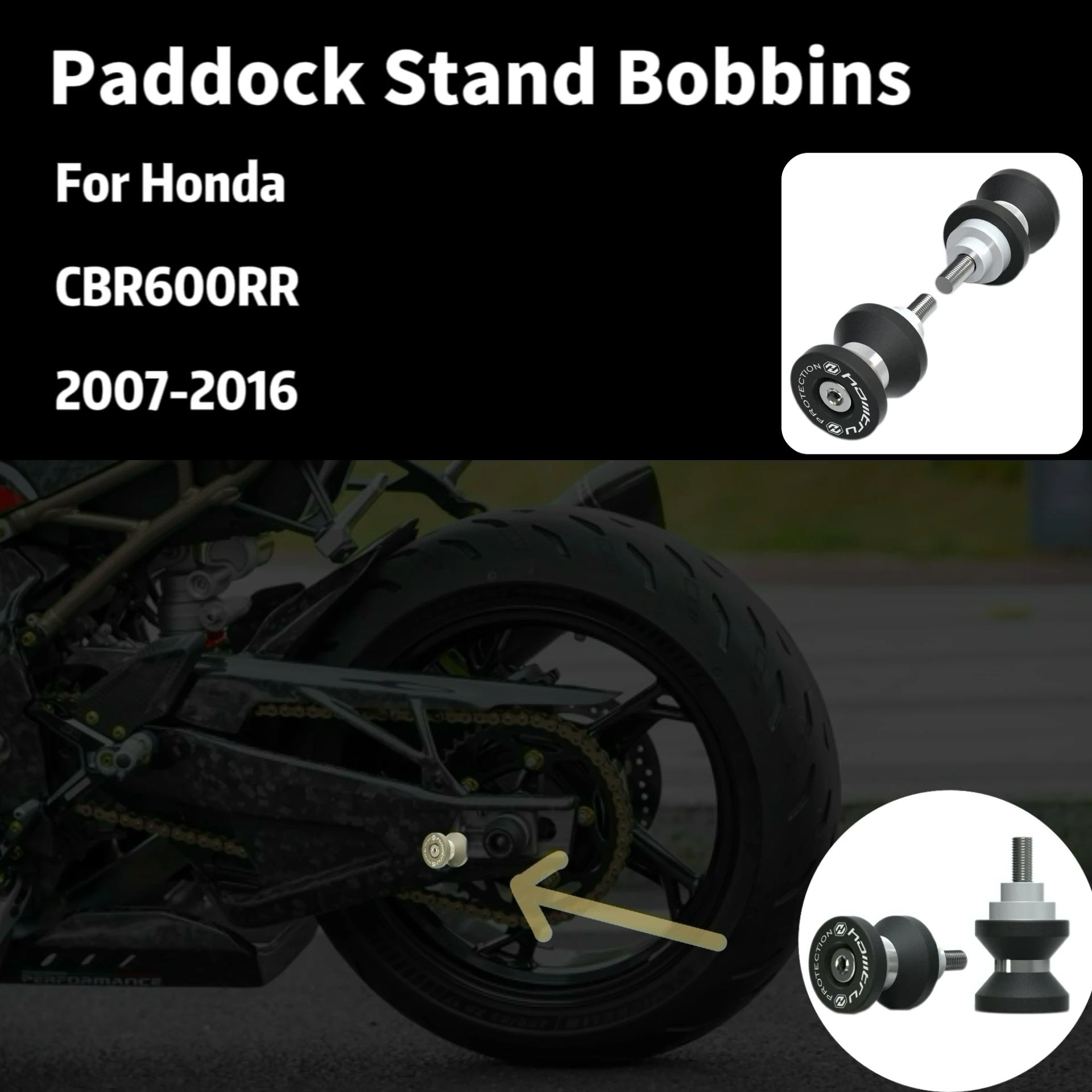 Paddock Stand Bobbins For Honda CBR600RR 2007-2016 motos accessories for protection