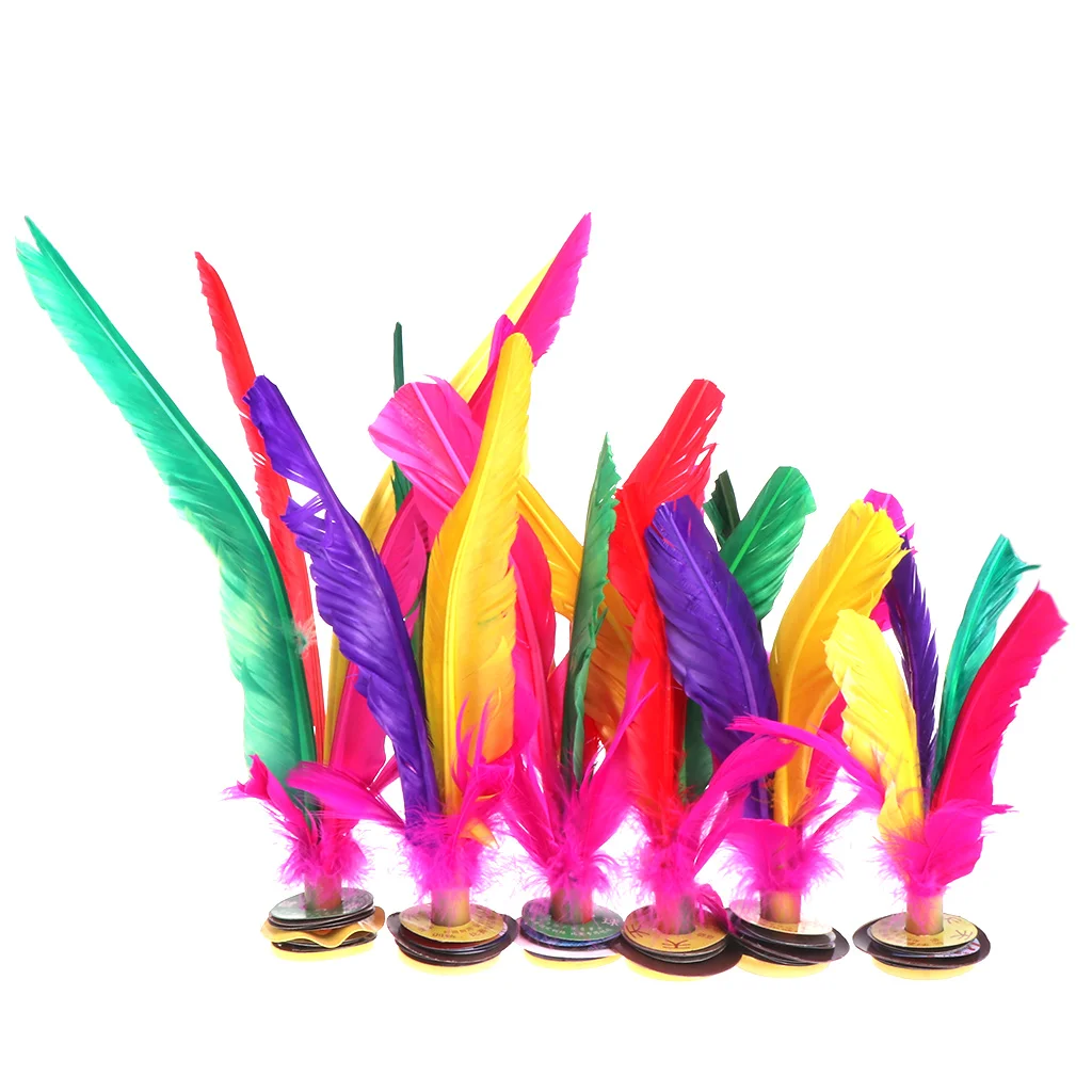 China Jianzi Feather Shuttlecock Foot Kick Hand Wheel Fantasy Goose Feather Shuttlecock Fitness Entertainment  Dropship