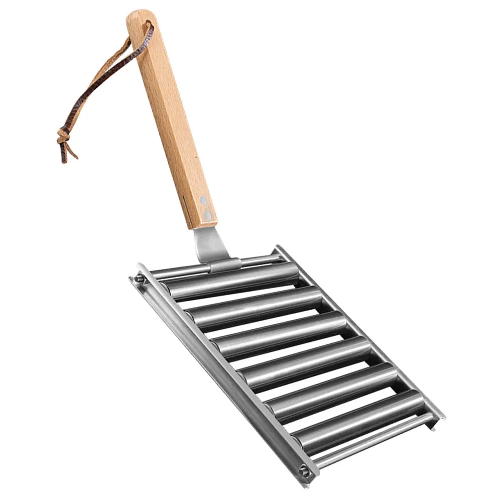 

Hot Dog Grill Sausage Roller BBQ Stand Camping Outdoor Reusable Stainless Steel Practical Small Garden Yard