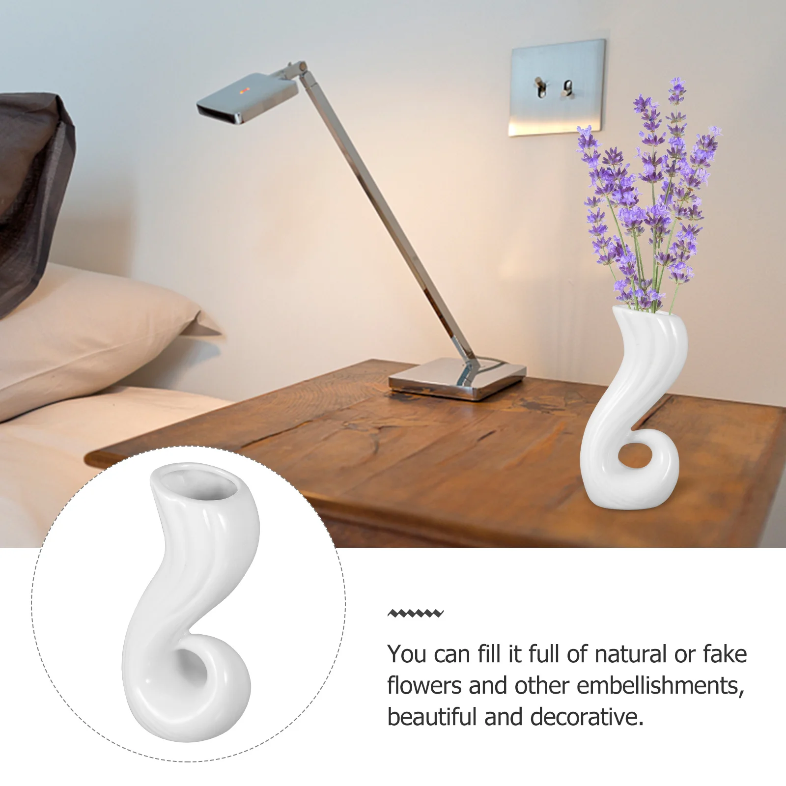 

2 Pcs Floral Containers Ceramic Vase for Home Decor Decorative Table Small Accessorie Vases Decoration
