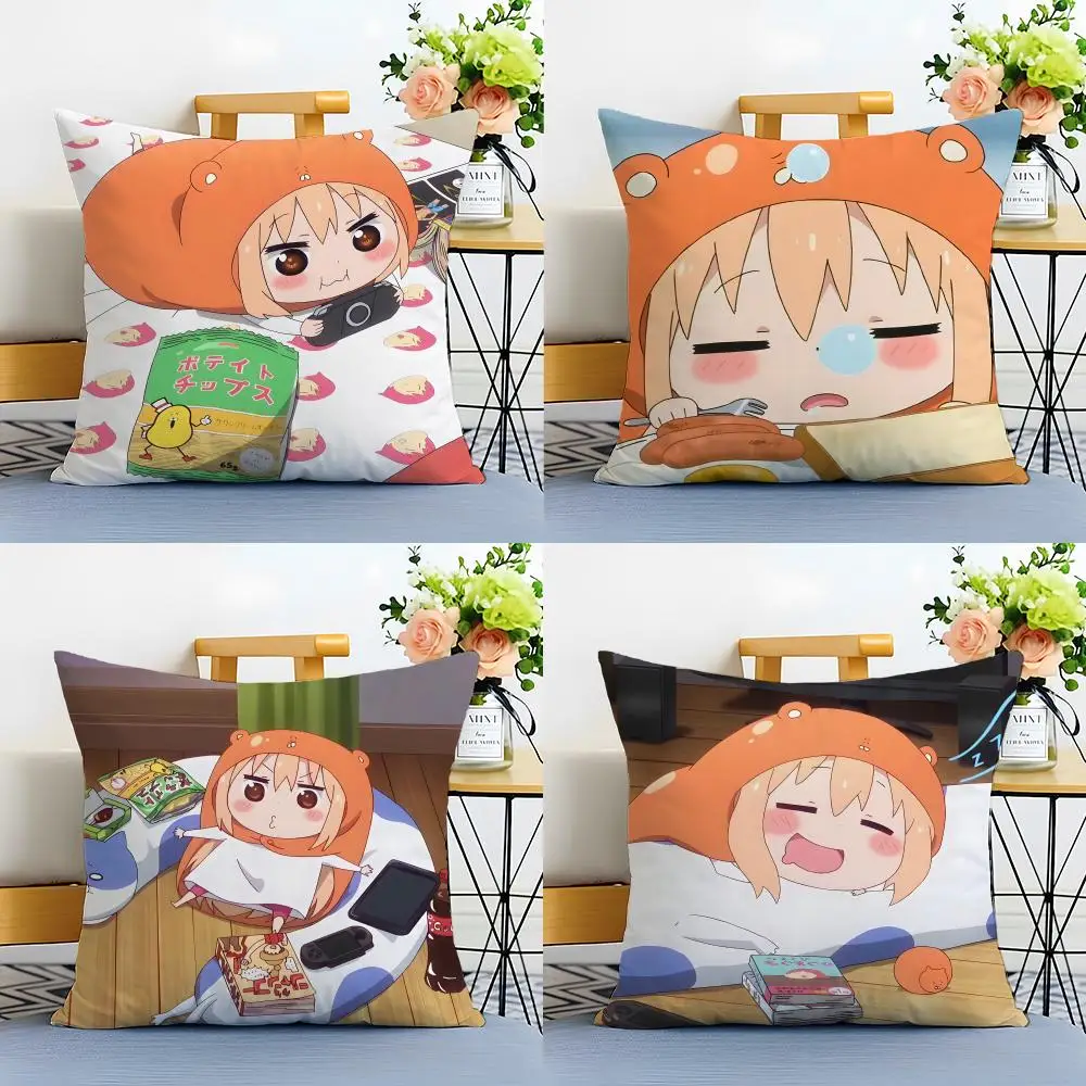H-Himouto! Umaru-chan Cushion Cover Linen Pillowcase Soft  for Sofa Bed Home Room Decor