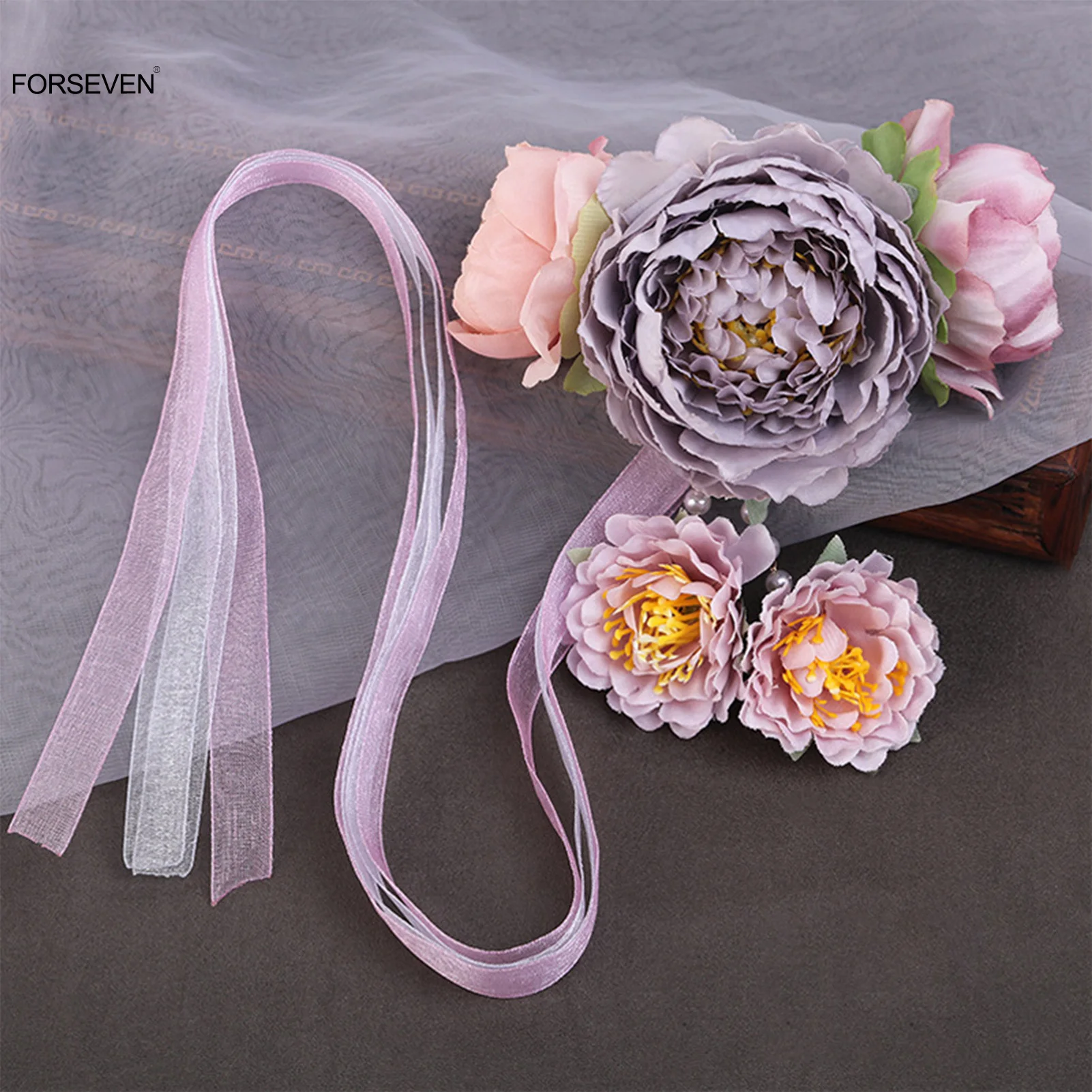 Big Flower Hairpins Clips Longa Fita Hairclip Pérola Headpiece Super Fada Floral Cabelo Pinos para Mulheres Meninas Hair Styling Jóias