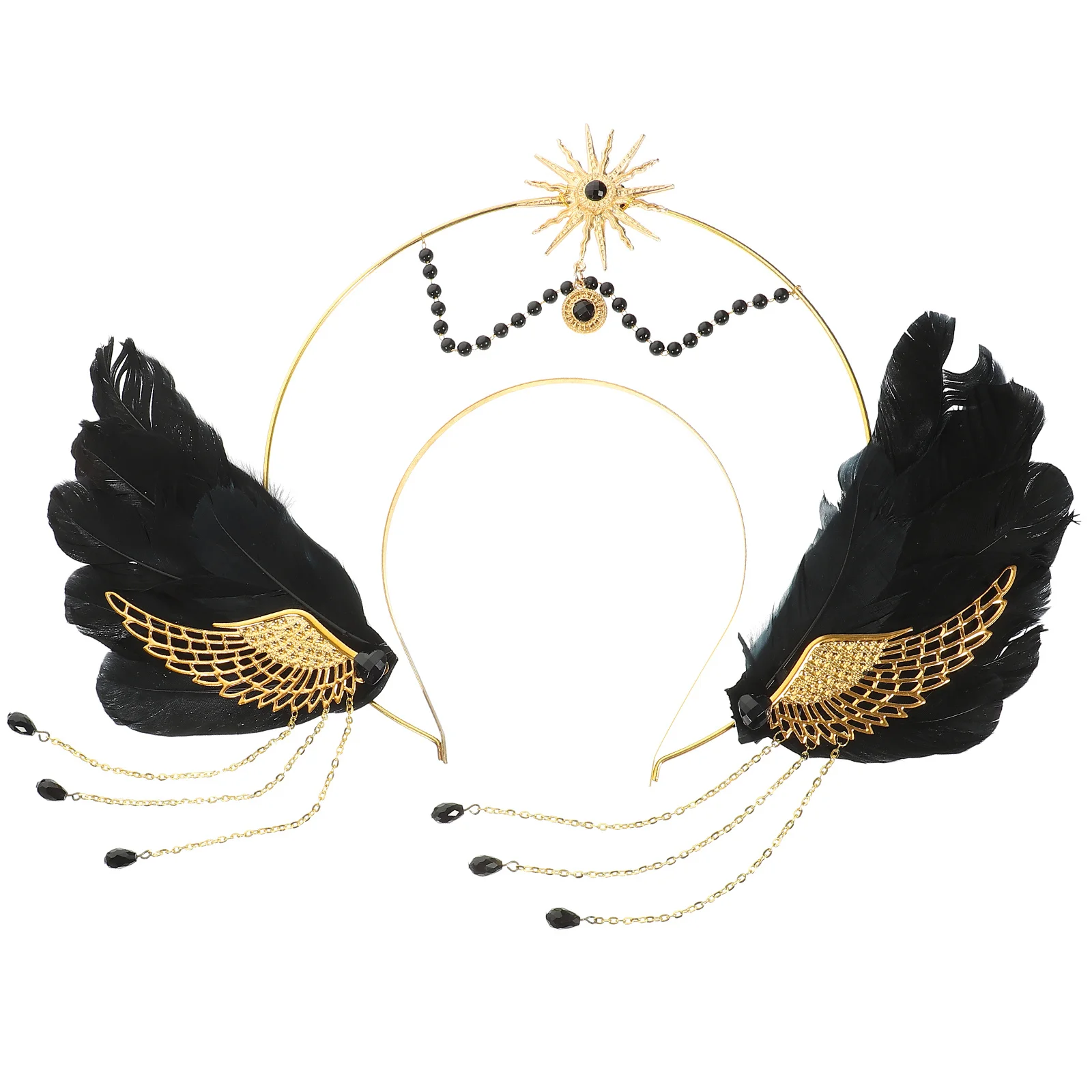 

Gothic Crown Headband Plume Cosplay Hair Band Party Headdress Halloween Carnival Hair Band
