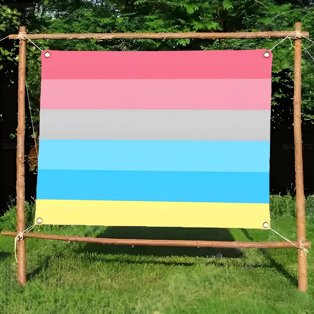 LGBT Pride Rainbow Pride Month Stonewall Queer Ally Bisexual Flags Daily four ring borderless design indoor decor easy hang