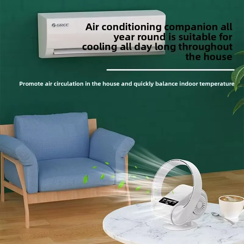 2025 Новый настенный USB-вентилятор, беспроводной перезаряжаемый аккумулятор, 5-скоростной тихий настольный вентилятор для офиса/спальни, пульт дистанционного управления