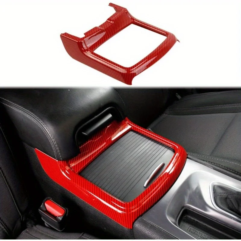 Red Carbon Fiber Cup Holder Cover Trim Decor Sticker for Dodge for Charger 2015-2021/for Chrysler 300 2015-2021