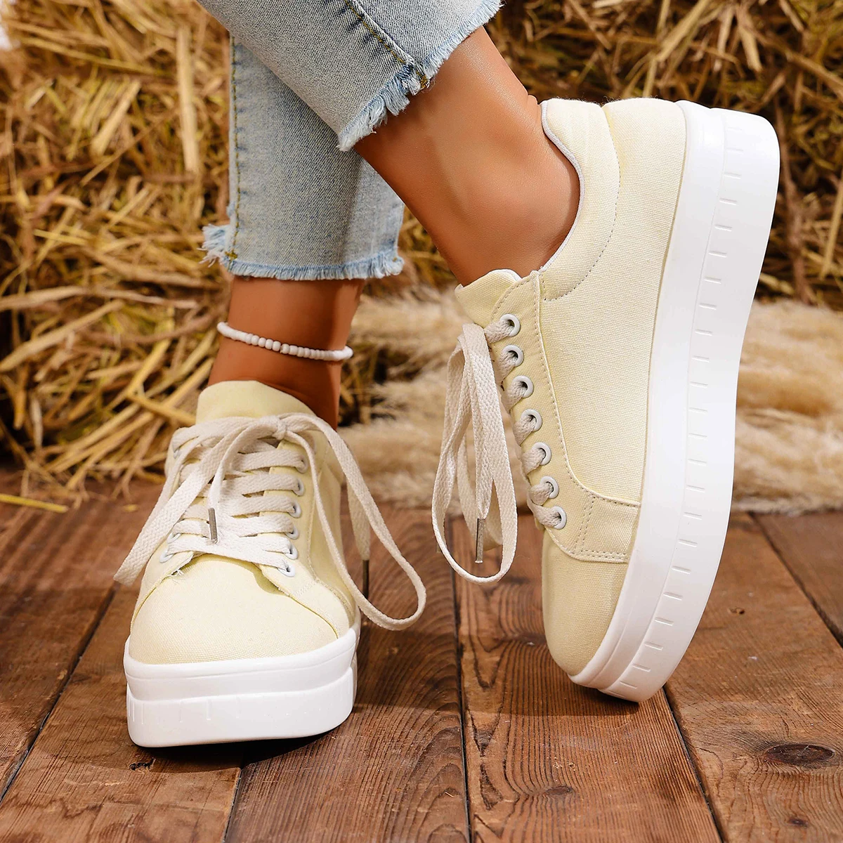 Damenmode, lässige, vulkanisierte Schuhe, Damen-Outdoor-Wanderschuhe, atmungsaktive Damen-Sneakers mit Keilabsatz, Zapatillas Mujer. – Detail 2
