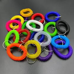 3pcs Stretchy Wristband Wristlet Keychain Spring Coil Wire Bracelet Key Chain Ring For Sauna, Gym, Pool & Outdoor Sports