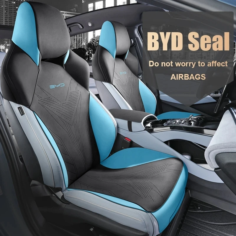 Motoptes Custom fit Car Accessories Suede Saddle Seat Cushion Pad Half Covered For BYD Seal DMI EV