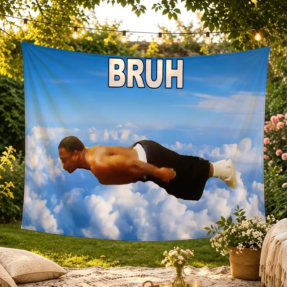 Bruh Flying Midget Meme flag Advertising Banner for Camping Decoration Outdoor & Garage Wall Hanging Decorations