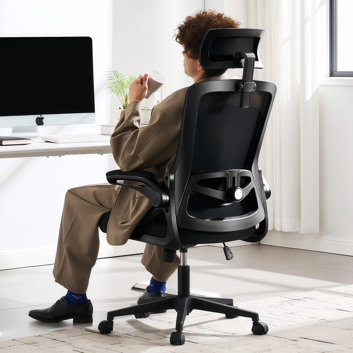

Ergonomic Office Chair, 400 LBS Computer Chairs with Adjustable Lumbar Support, Breathable Mesh Desk Chair Ergonomic with Thicke