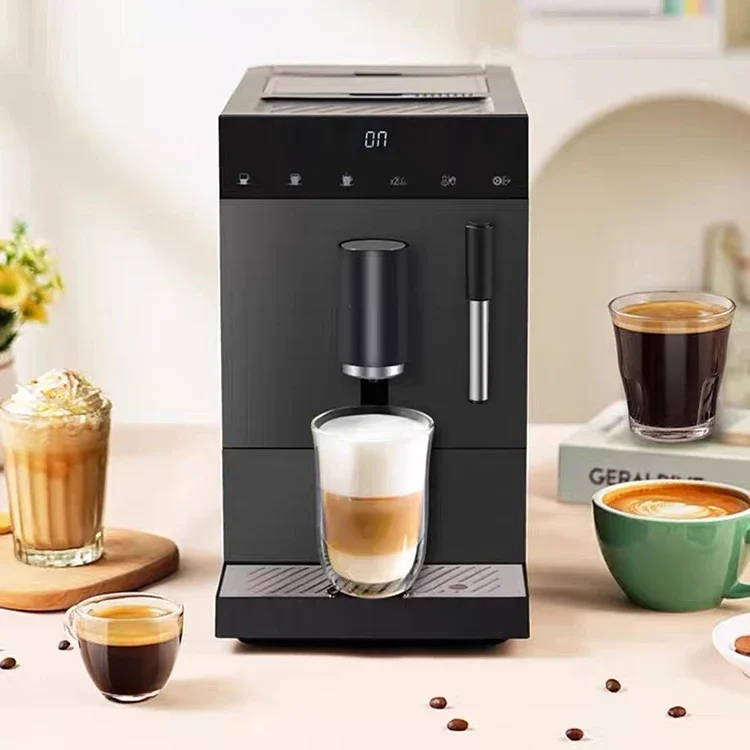 Household Hotels Newly Automatic Italy Black Latte Maker Espresso Cafetera Coffee Machine with Steam Rod