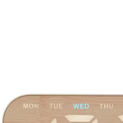 Wood Style Digital Alarm Clock with Large LED Screen Time Date Weekday and Temperature Readings for Home Office