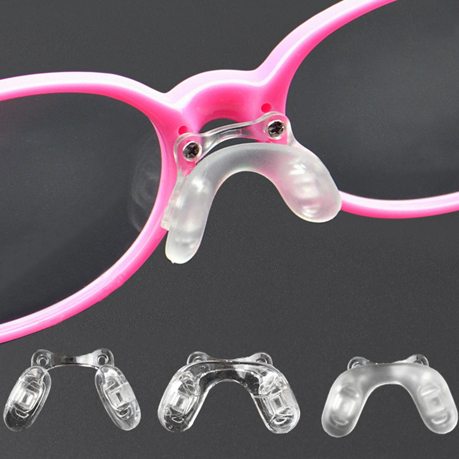 100% brand new U Shape Silicone Conjoined Eyeglass Soft Nose Pads For Glasses Anti-Slip Insert Nose Pad 3 Styles