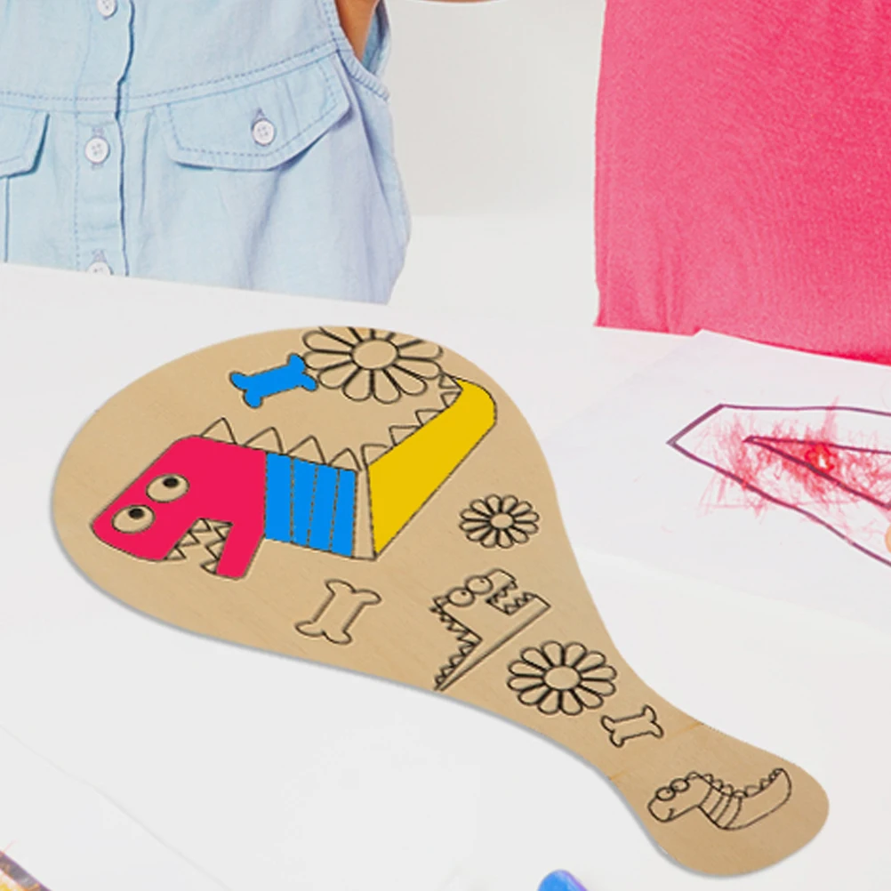 

8Pcs Blank Wood Paddle Ball DIY Craft Painting Kids Coloring Activity Paddle Ball Set Active Game Parent Child Play