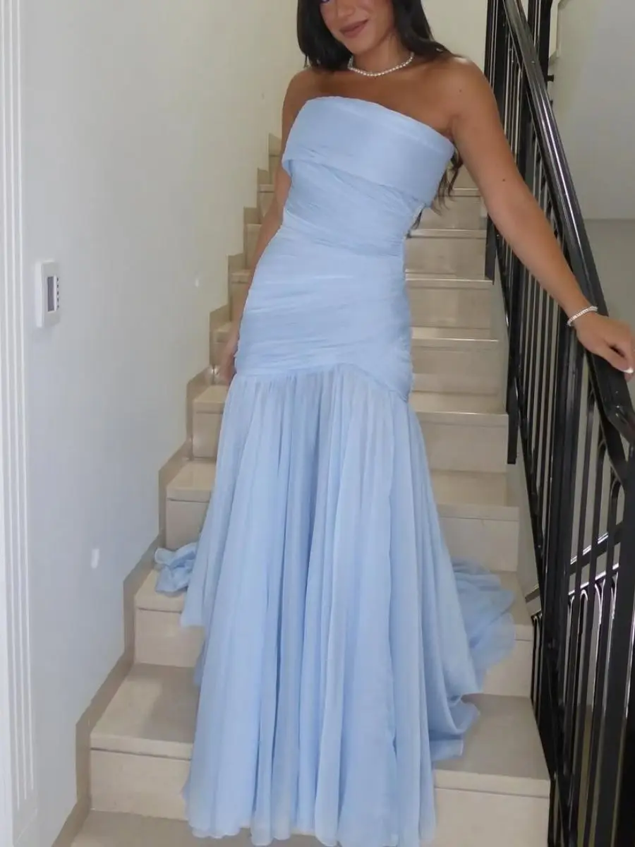 folded-strapless-sleeveless-floor-length-a-line-dress-evening-gown-wedding-guest-gown-targeted-ruched-back-zip-cocktail-dress