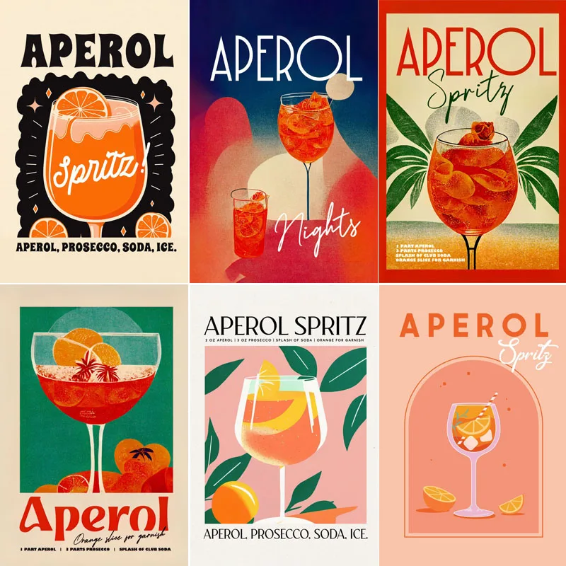 Domowy Bar Aperol Spritz wakacje sztuka koktajl drinki metalowa tablica plakat na ścianę wystrój kuchnia znak blaszany plakaty wystrój pokoju Vintage