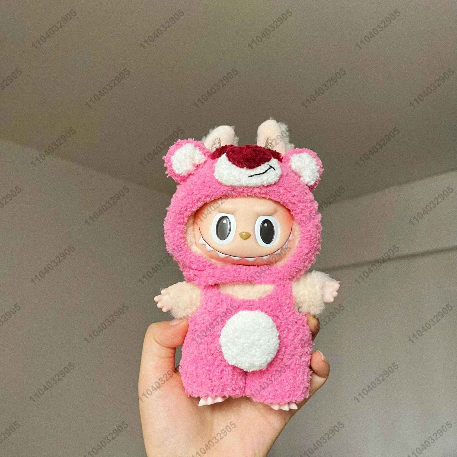 Labubu The Monster Pink Lotso Costume Doll Clothe Vinyl Face Plush Doll High Quality 1:1 Replica Action Figure Bag Charm Pendant