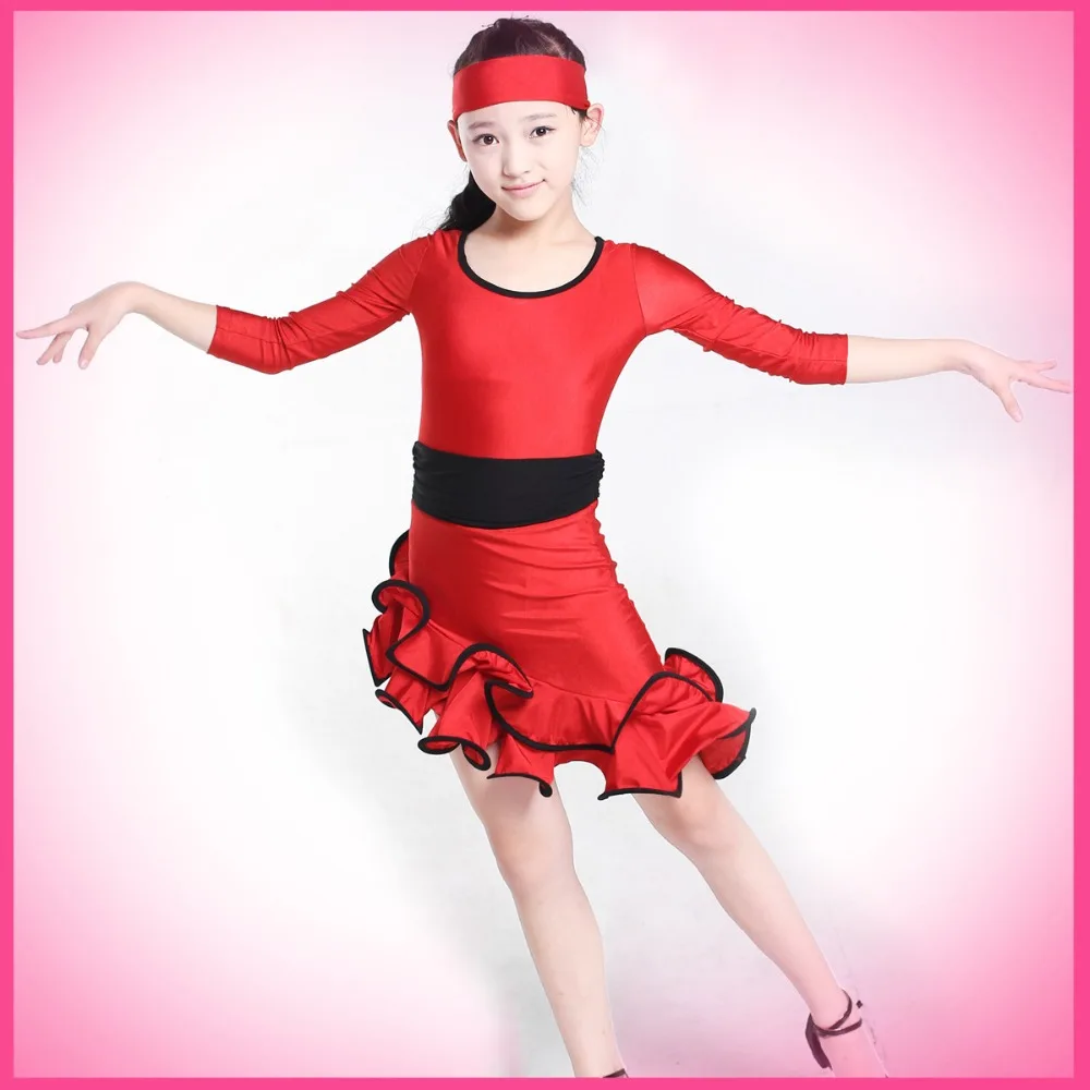 Dzieci dziewczyny Suknie Fringe Ballroom Latin Tango taniec Samba Salsa Latin Dance Strój dla Dzieci dzieci kostiumy L092