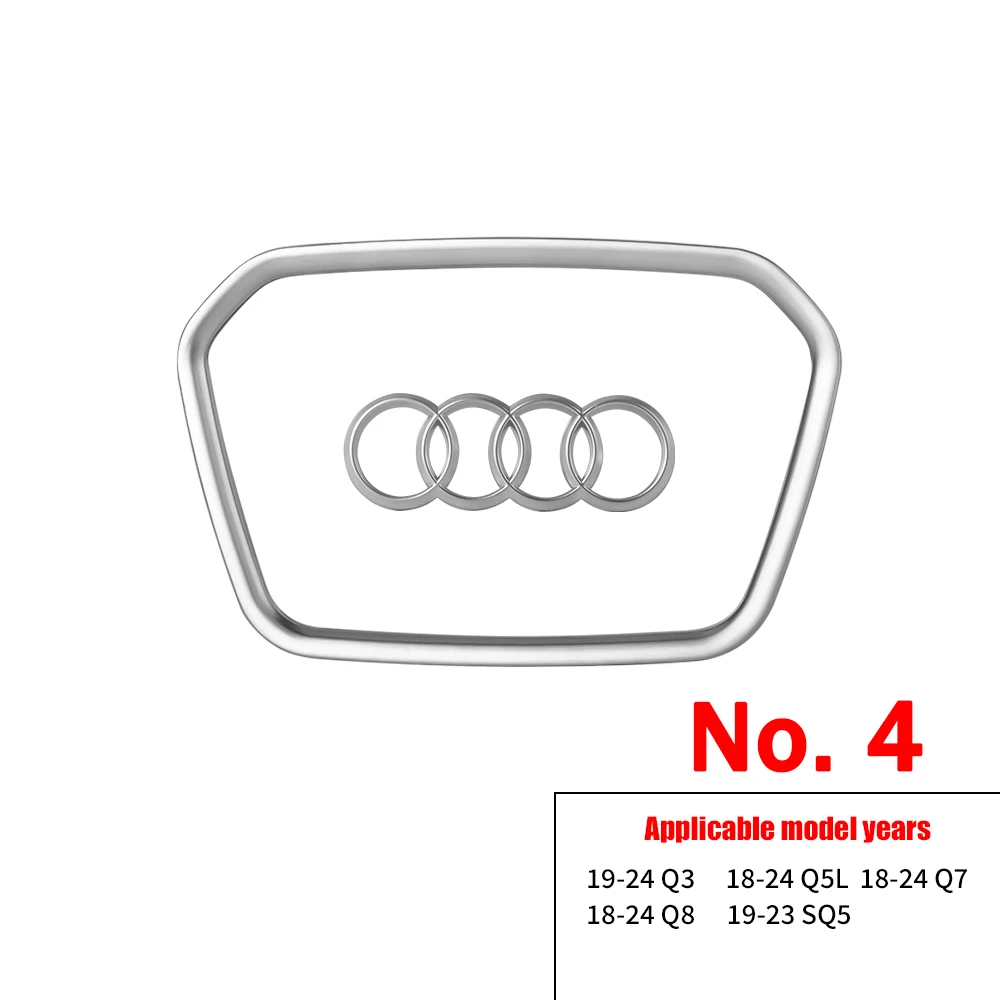 Auto-Styling Lenkrad-Mittelkappen Zierleisten Zubehör Logo für AUDI A6L Q7 Q3 Q5L Q8 A7L Q6 E-TRON SQ5 Q5 A7 A5 A3 A4L A8L A8