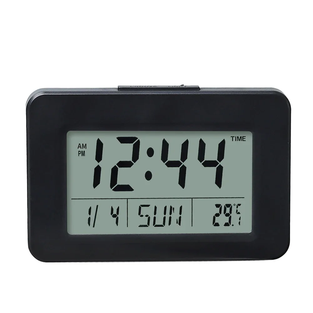 Temperature Display LCD Digital Clock Continuous Calendar Time Date Day Display Built-in Digital Thermometer 12 24 Hour Format