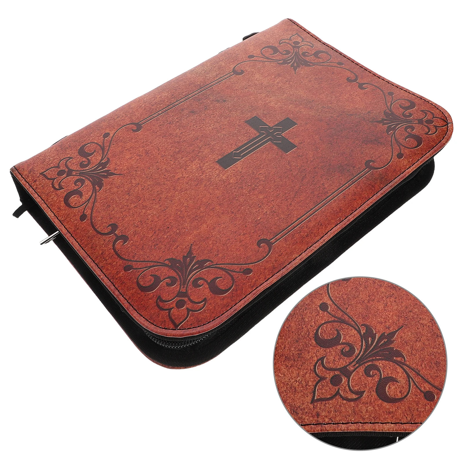 

Vintage Style Book Protection Cover Sleeve For Bible Church Study Travel With Handle Bible Cover With Zipper Portable Organizer