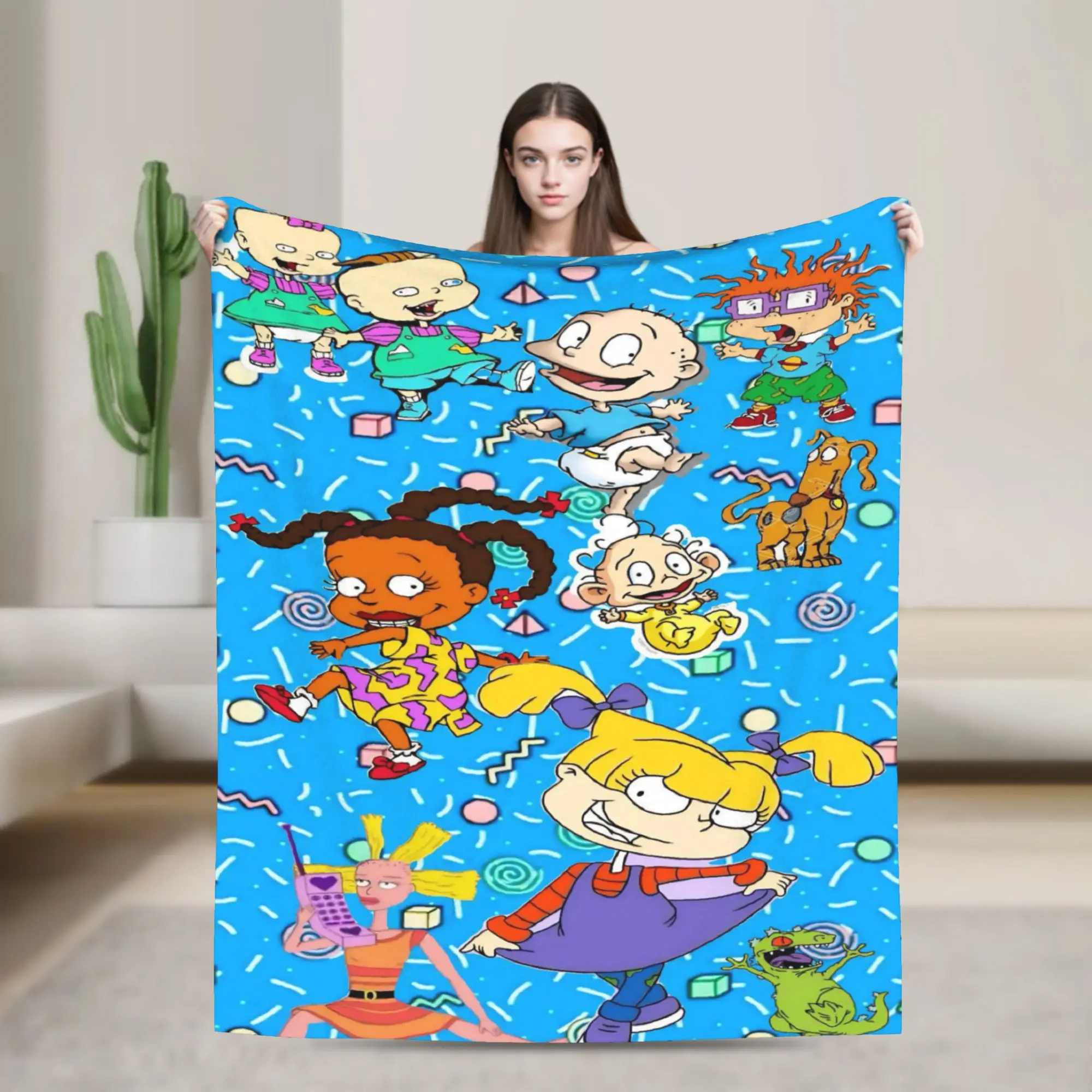 Super Soft Cartoon R-Rugrats Throw Blanket Premium Flannel Fleece Lightweight  Bed Blanket Warm Plush Blankets All Season Use