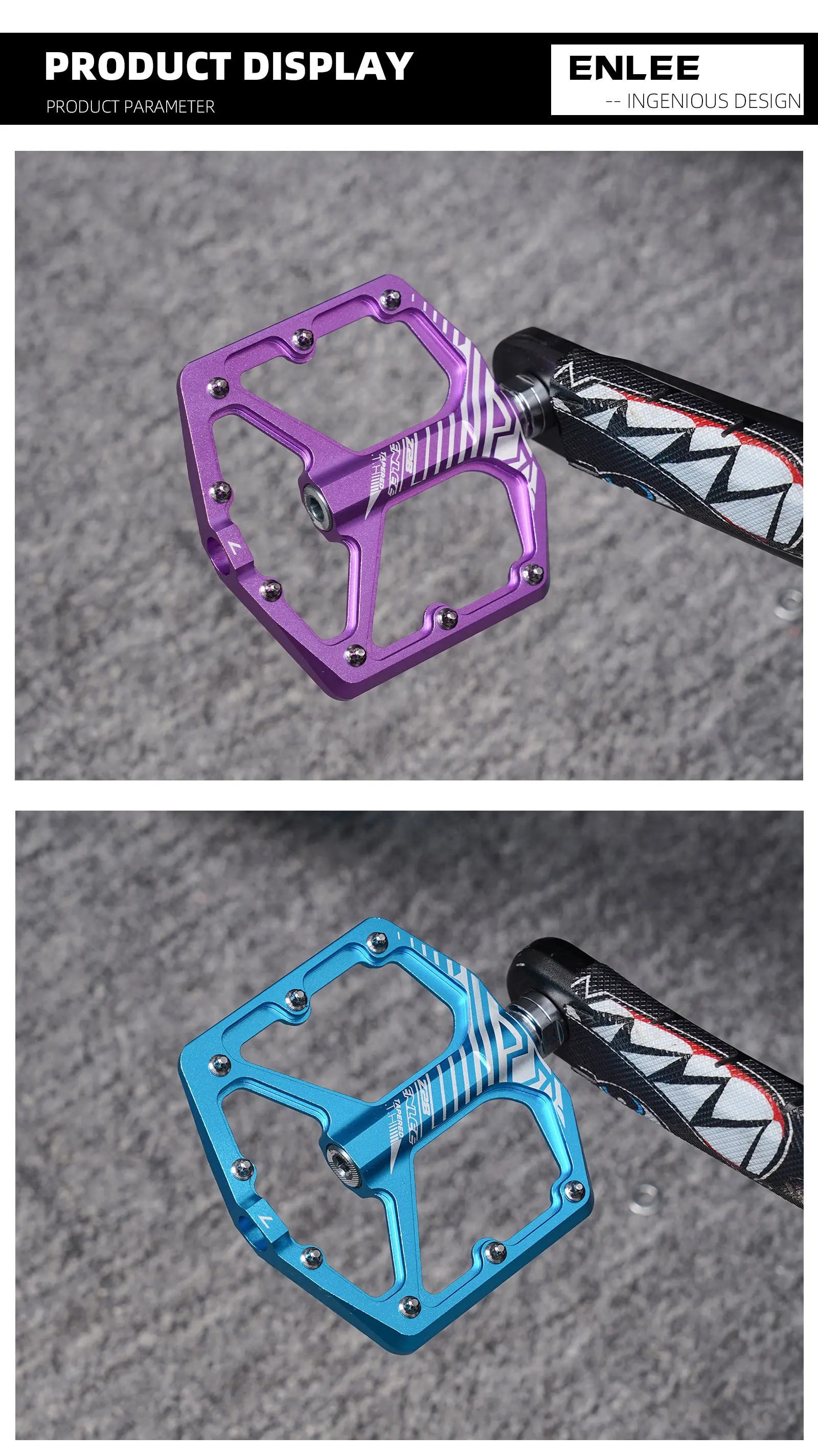 ENLEE Mountainbike Pedal Lager Anti-Slip Aluminium Legierung Rennrad Lager Pedal Fahrrad Reiten Zubehör – Detail 9