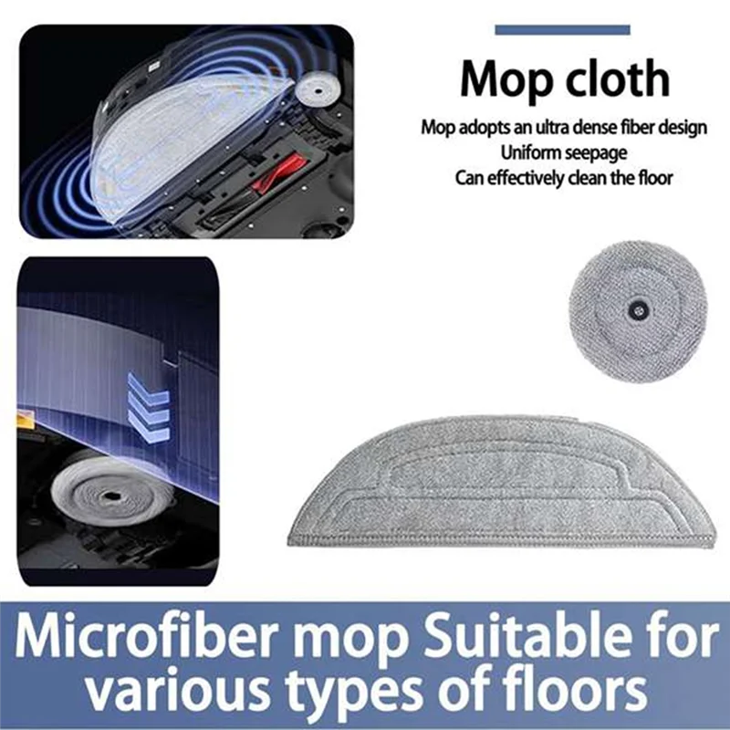 A26T-12PCS Washable Mop Pads Replacement Set For Roborock Saros 10 / G30 / S9 Maxv Ultra Vacuum Cleaner Accessories
