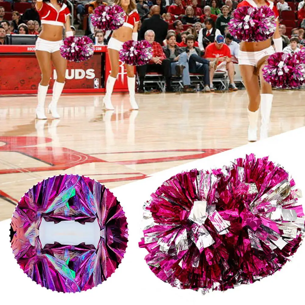 Cheerleading Flower Ball Sparkling Double-headed Pom Poms for Cheerleading Team Sports Spirit Party Kids Adults Cheer Pompoms