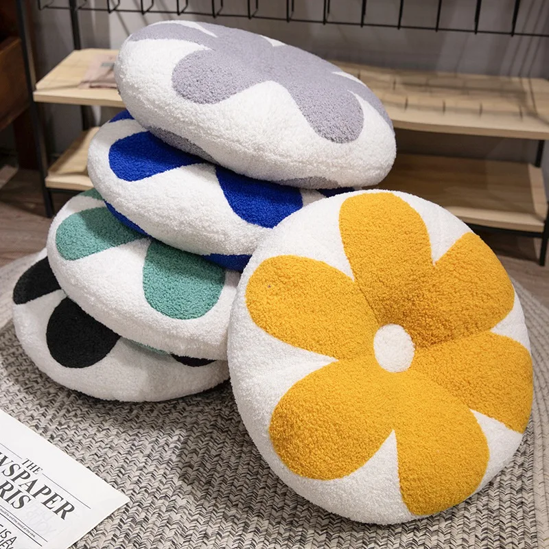 Cojín redondo para asiento de flores de 5 pétalos, 38 ~ 55cm, suelo interior suave, sofá, silla, almohada decorativa, regalo