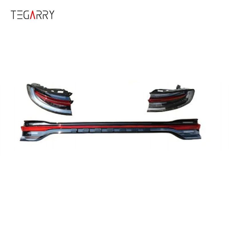 Tegarry Upgrade (2014-2017) Carbon Black Plastic LED Taillight Assembly Kit with Red Base for Porsche Macan 95B.1 JHBSJ085