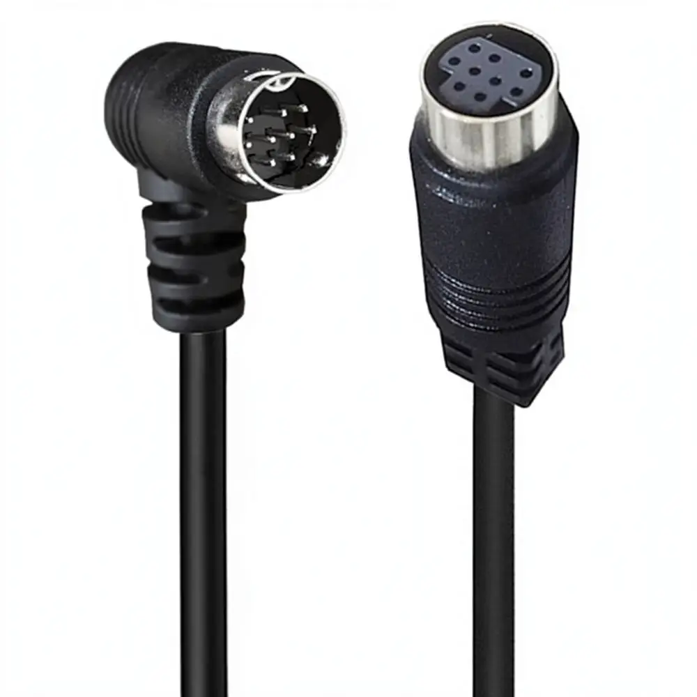 9 Pin Mini DIN Male To Female Extension Wire Right Angle Plug Audio Video Cable For Digital Equipment Connectivity