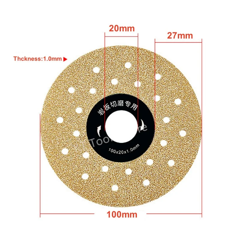 Imagem -03 - Vacuum Soldadas Angle Grinder Diamante Roda de Corte Moagem Laje Porcelana Telha Mármore Quartzo 100 mm