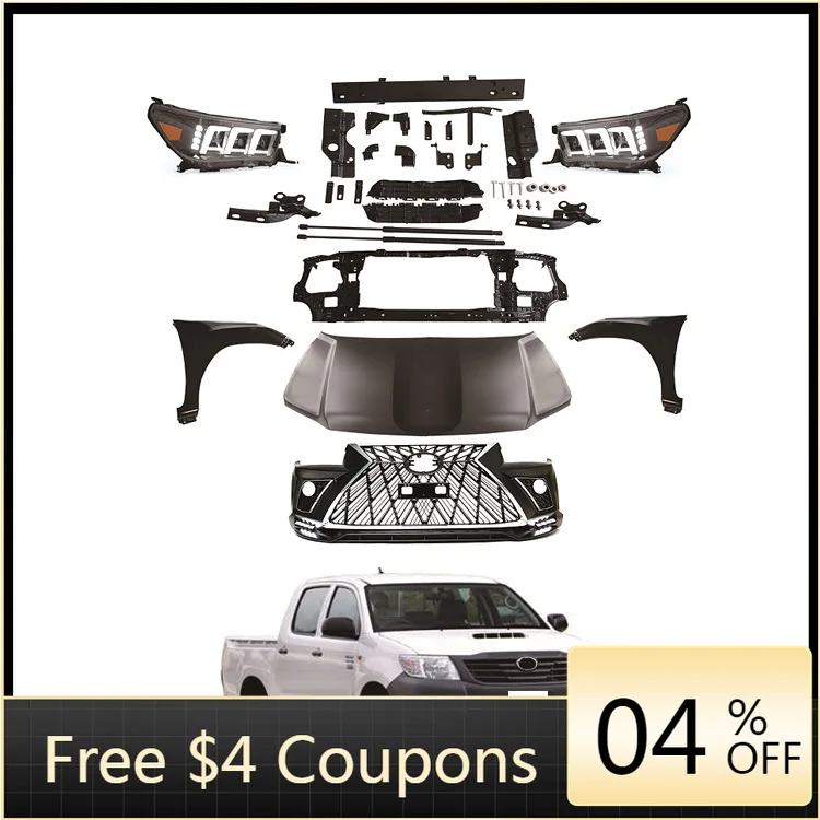 

High quality hot sellingBody Kits Full Set Front Bumper Hood Headlight Fender Body Kit for ToyotaS Hilux 2005 - 2016 Upgrade to