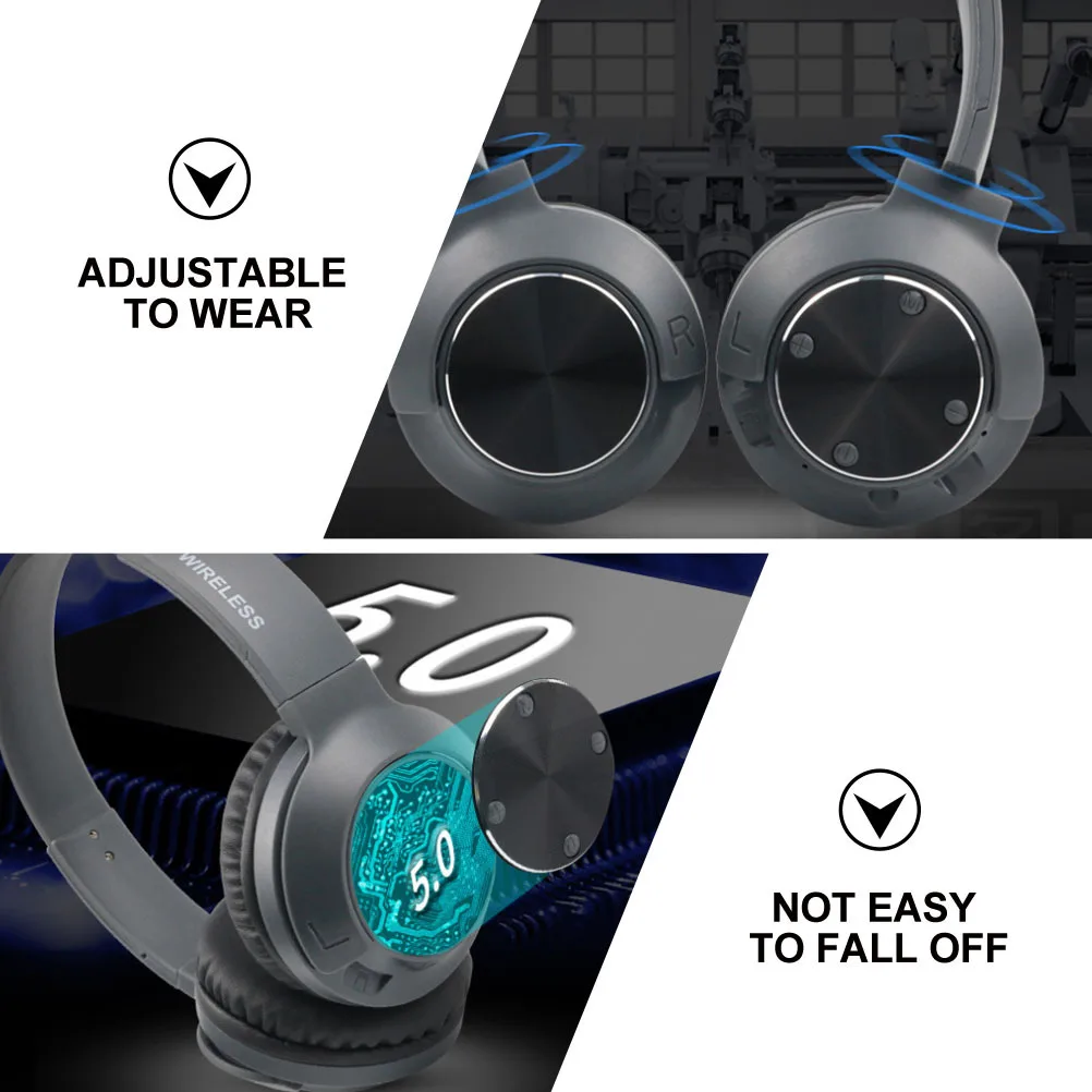 

Earphones Wireless Headset 3D Surround Heavy Bass Gaming Music Sports Portable Foldable Adjustable 10M Transmission