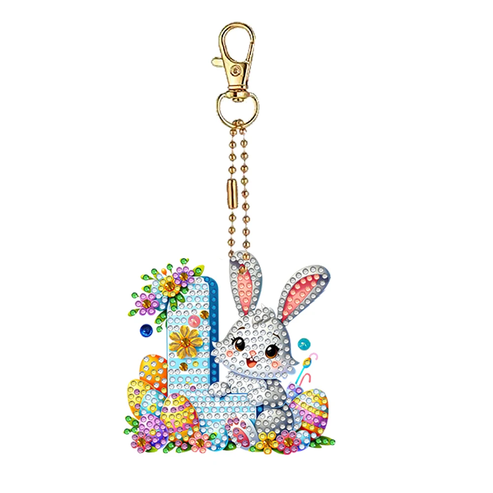 

PET Double Sided Special Shaped Easter Alphabet DIY Diamond Painting Keychain