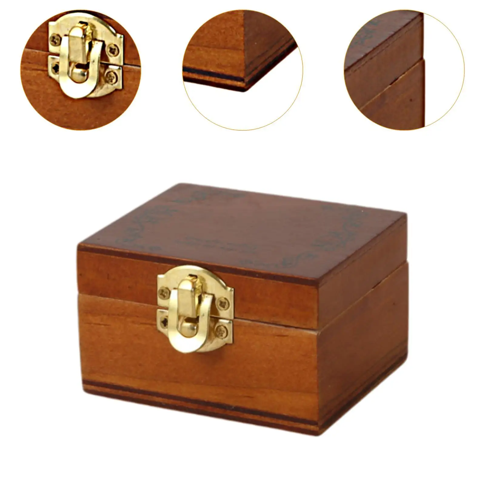 Schatztruhe aus Holz im Maßstab 1:12, robuste, klassische Vintage-Aufbewahrungsbox, Schmuck-Organizer für Kinder und Mädchen, Weihnachtsgeschenk